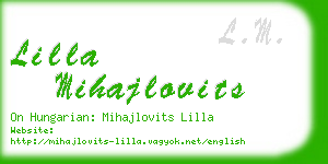 lilla mihajlovits business card